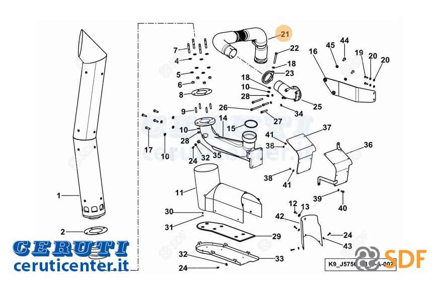 Auspuffrohr - Original SDF - 0.016.3039.3/10