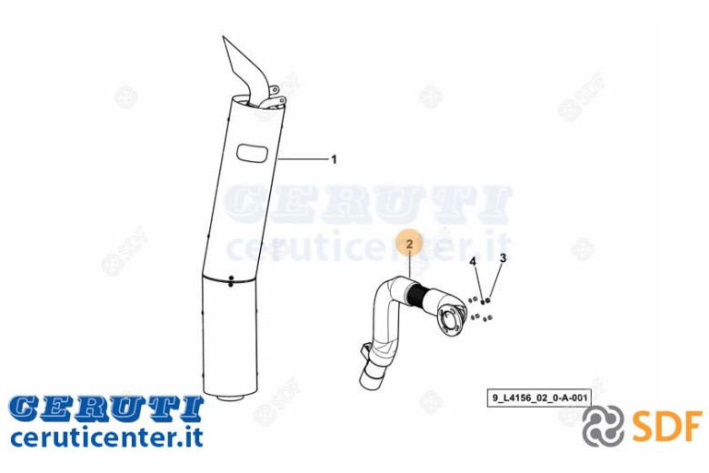Exhaust pipe - Original SDF - 0.015.8260.4/30