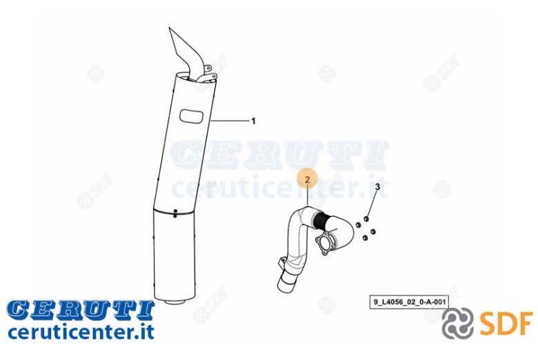 Exhaust pipe - Original SDF - 0.015.8525.4/20