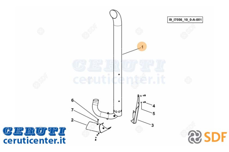 Exhaust pipe - Original SDF - 0.015.9482.4/30