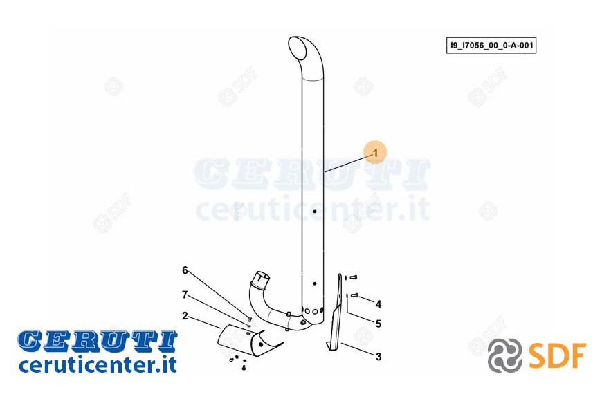 Exhaust pipe - Original SDF - 0.015.9503.4/30