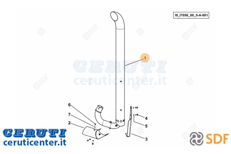 Exhaust pipe - Original SDF - 0.015.9503.4/30