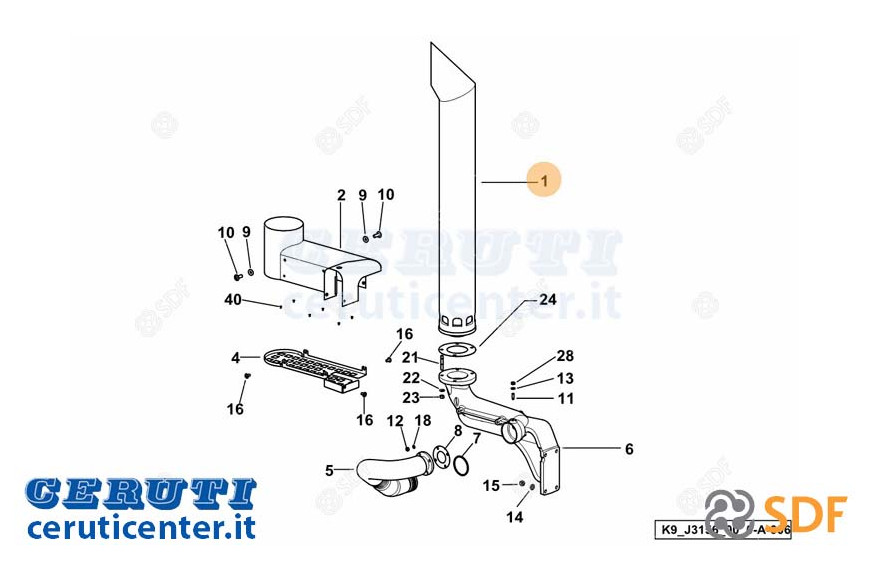Exhaust silencer - Original SDF - 0.015.1233.4/50