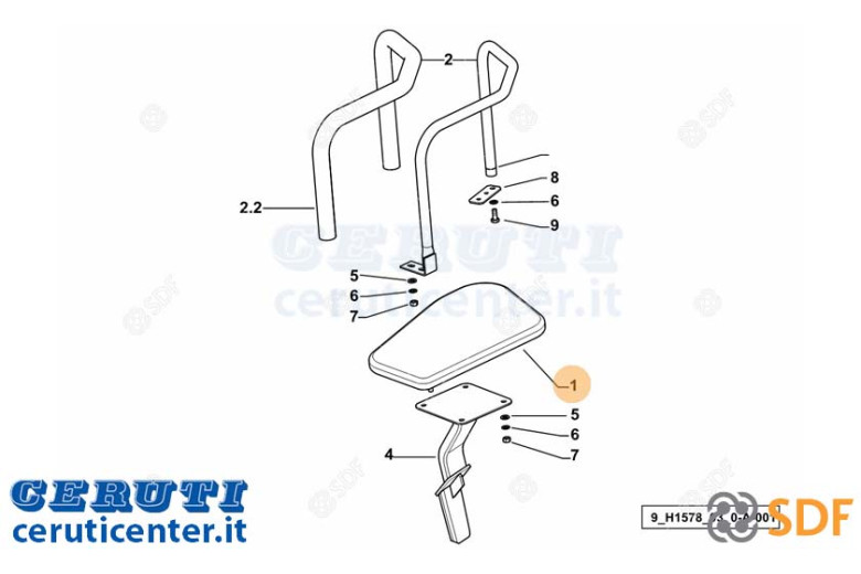 Asiento de pasajero SDF - Original - 0.015.2496.3