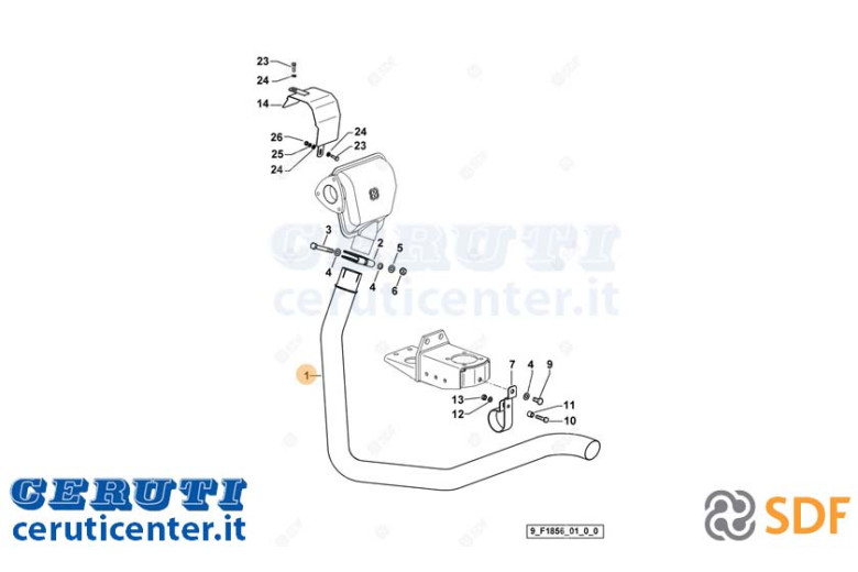 Exhaust pipe - Original SDF - 0.014.8934.2