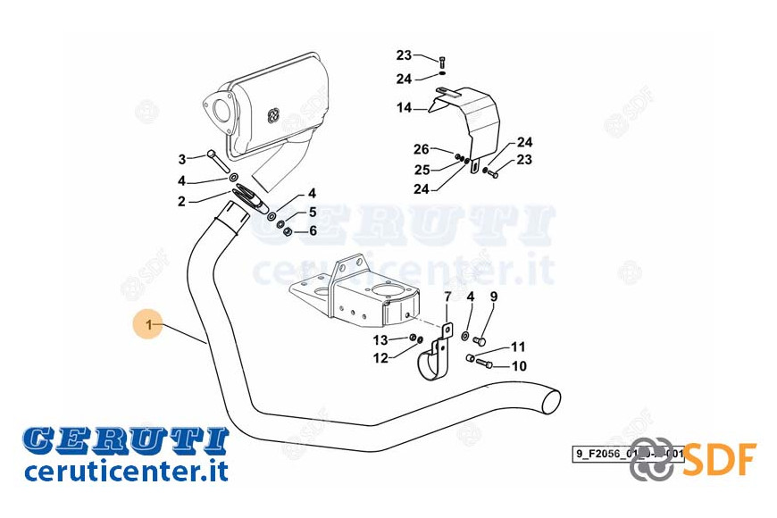 Exhaust pipe - Original SDF - 0.014.9052.2