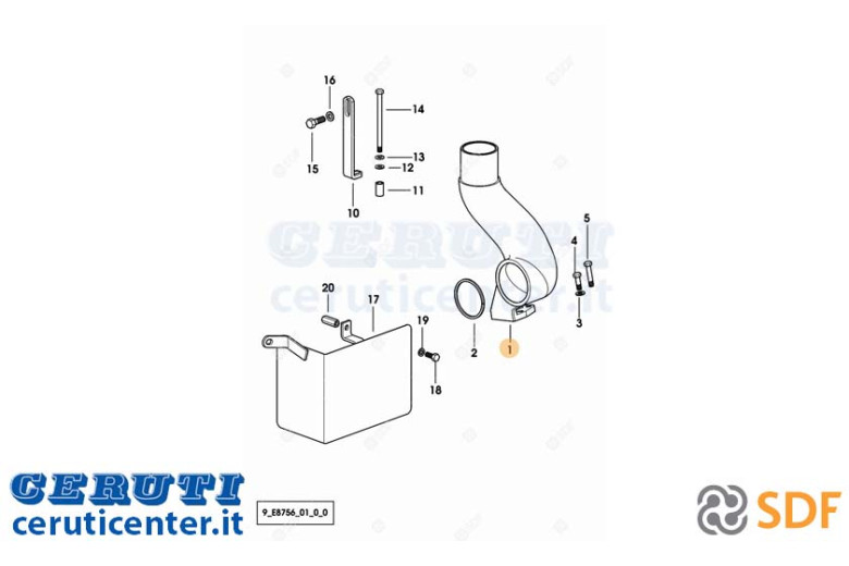 Exhaust pipe - Original SDF - 0.014.2991.0/30