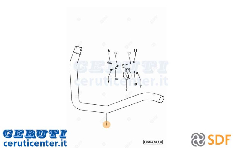 Exhaust pipe - Original SDF - 0.014.0735.0/10