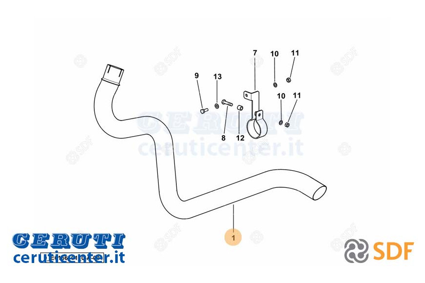 Exhaust pipe - Original SDF - 0.014.0829.0/30