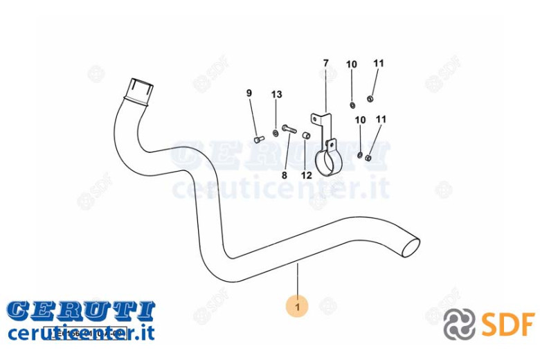 Exhaust pipe - Original SDF - 0.014.0829.0/30