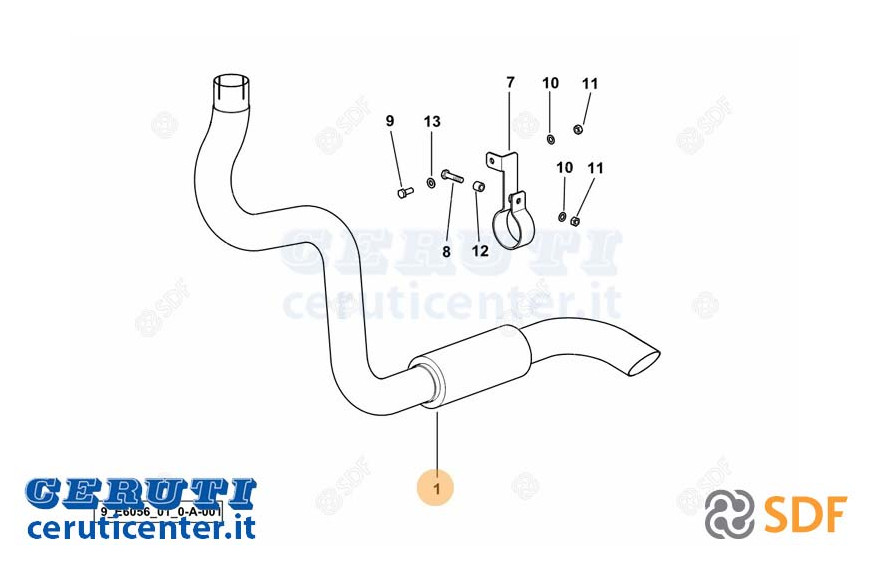 Exhaust pipe - Original SDF - 0.014.0894.0/20