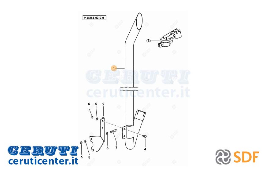 Exhaust pipe - Original SDF - 0.014.1176.2/20