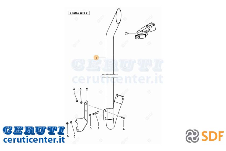 Exhaust pipe - Original SDF - 0.014.1176.2/20
