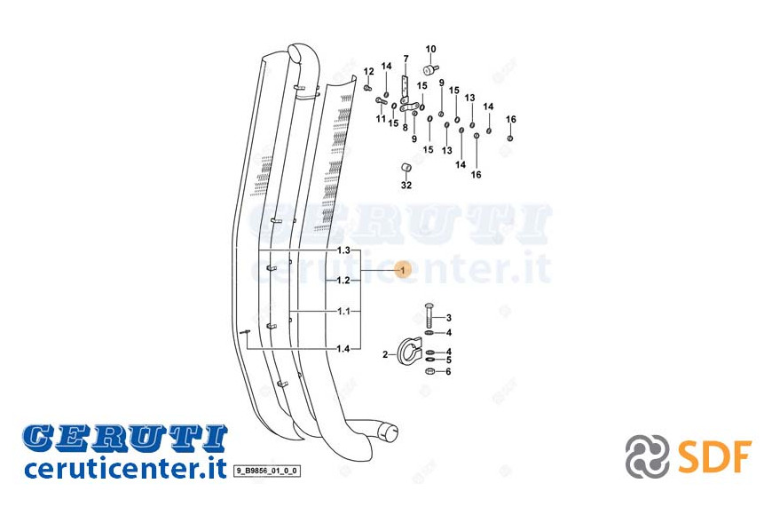 Exhaust pipe - Original SDF - 0.013.4444.4