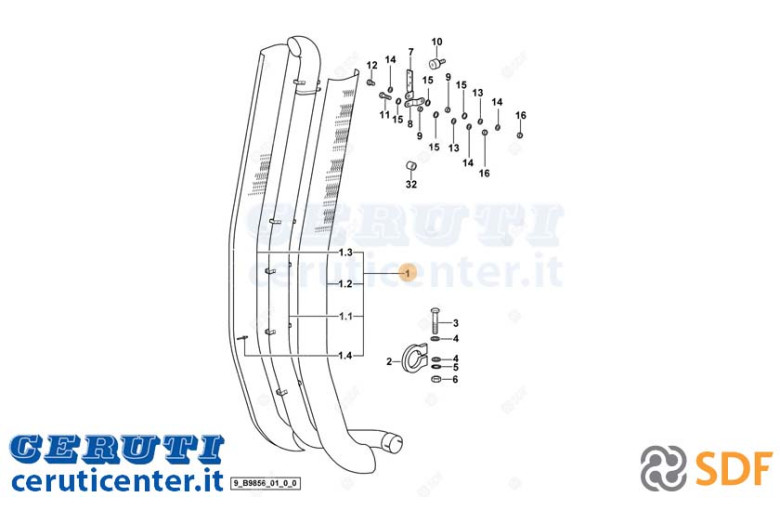 Exhaust pipe - Original SDF - 0.013.4444.4