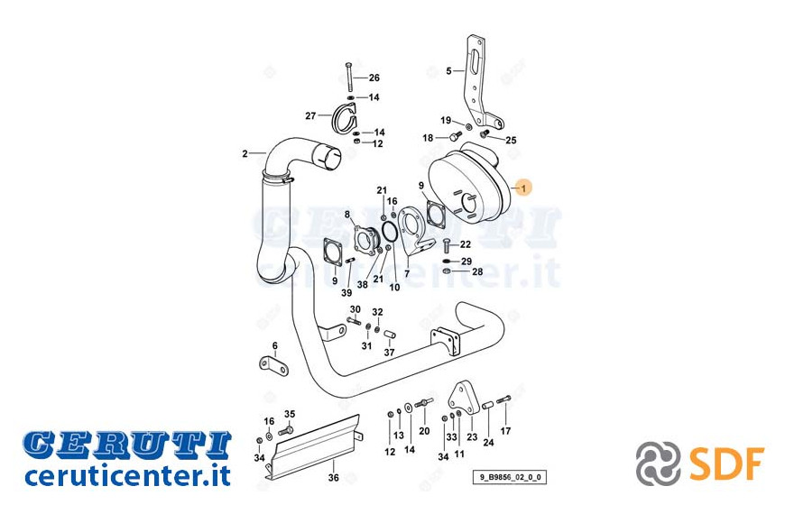 Exhaust silencer - Original SDF - 0.013.4447.3/10
