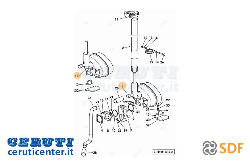 Exhaust silencer - Original SDF - 0.013.8111.3