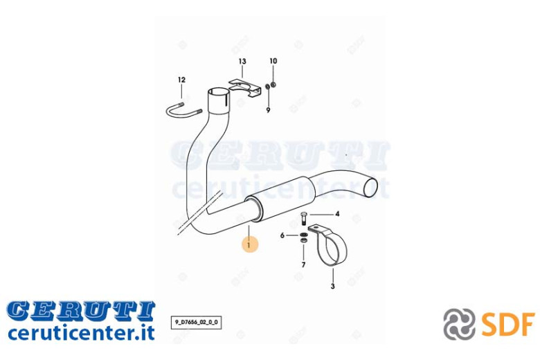 Exhaust pipe - Original SDF - 0.013.8665.2