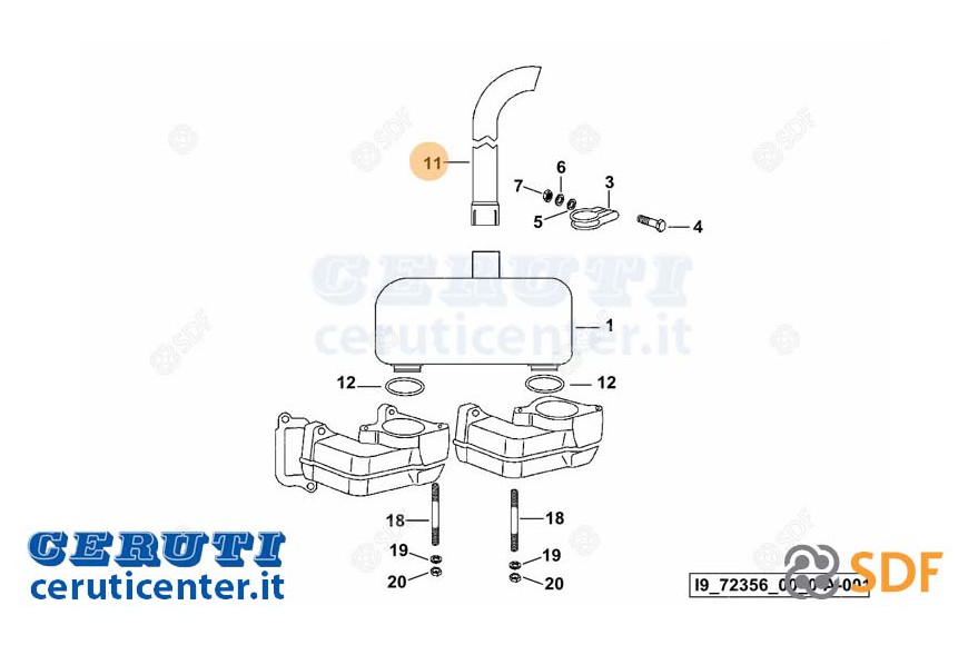 Exhaust pipe - Original SDF - 0.012.7657.0