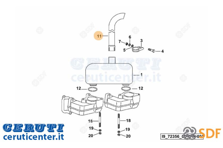 Exhaust pipe - Original SDF - 0.012.7657.0