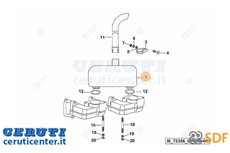 Exhaust silencer - Original SDF - 0.012.7661.2