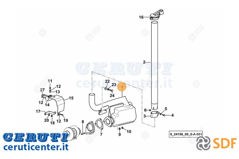 Exhaust silencer - Original SDF - 0.013.0378.2/20