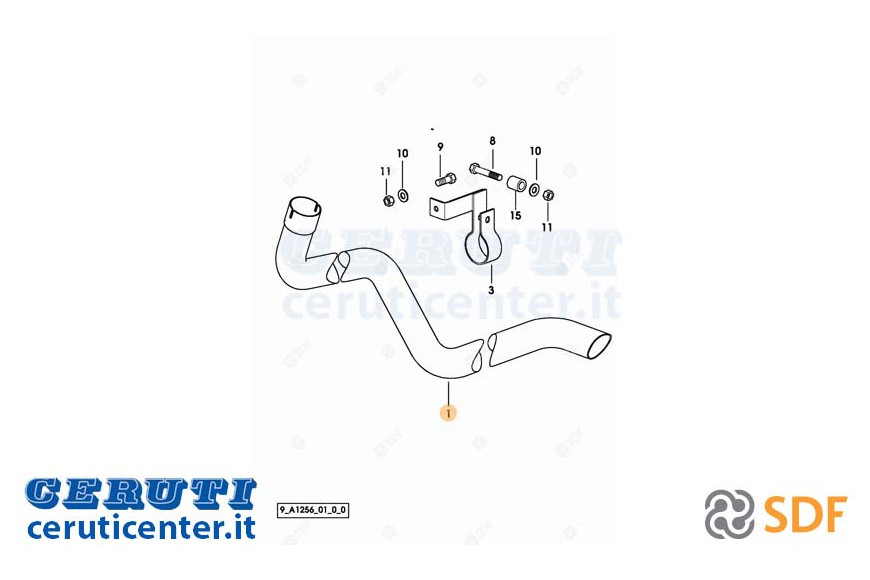 Exhaust pipe - Original SDF - 0.012.6128.0