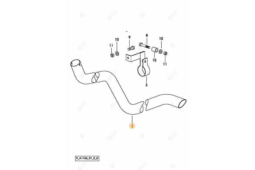 Exhaust pipe - Original SDF - 0.012.6129.0