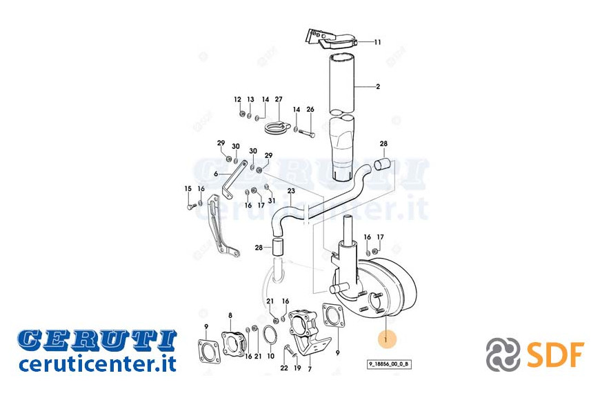 Exhaust silencer - Original SDF - 0.012.2552.3/20