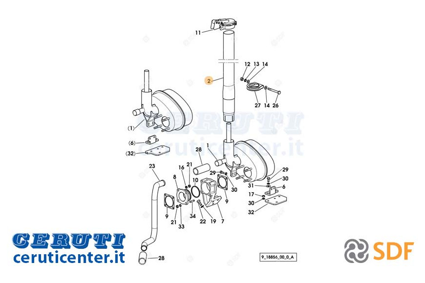 Exhaust pipe - Original SDF - 0.012.2553.2/10