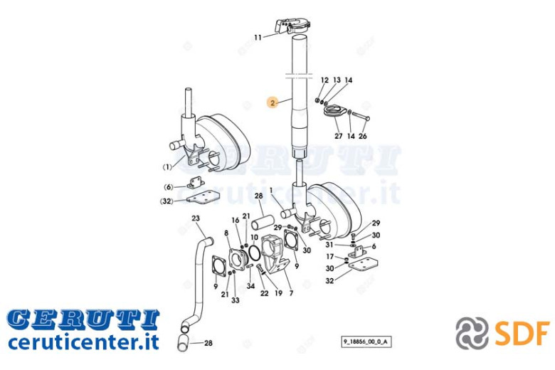 Exhaust pipe - Original SDF - 0.012.2553.2/10