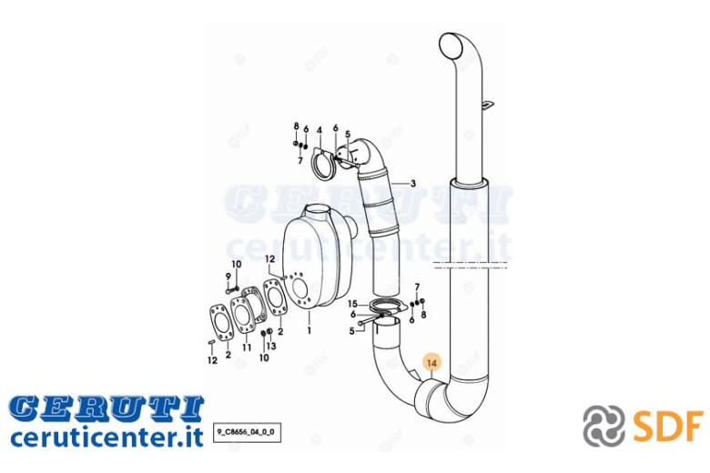 Exhaust pipe - Original SDF - 0.012.3225.2/10