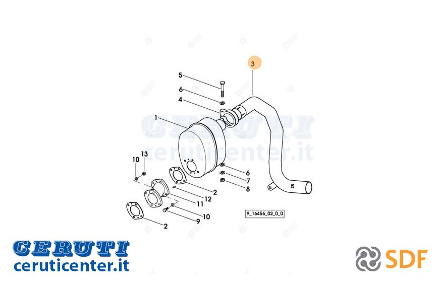 Exhaust pipe - Original SDF - 0.011.5948.3