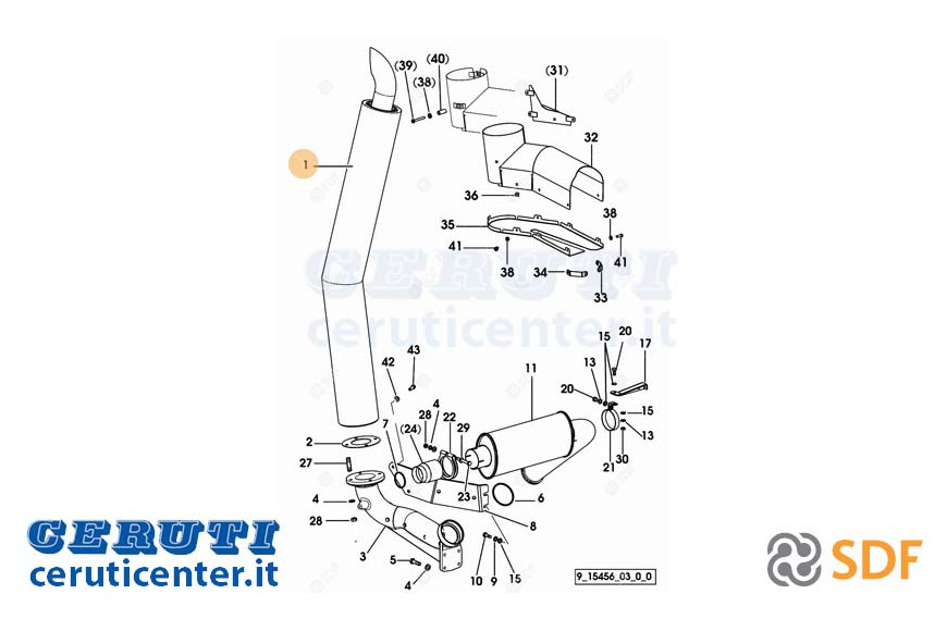 Exhaust pipe - Original SDF - 0.011.8376.4/20