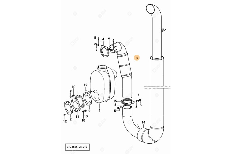 Exhaust pipe - Original SDF - 0.011.8832.4/10