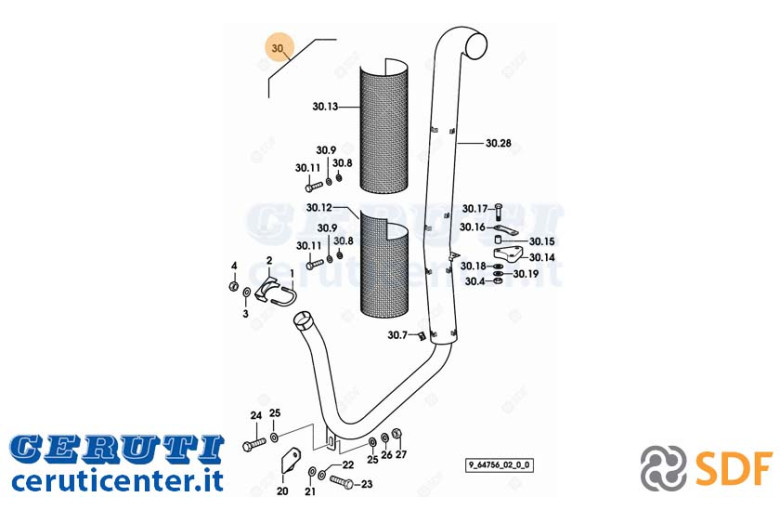Exhaust pipe - Original SDF - 0.011.9140.4