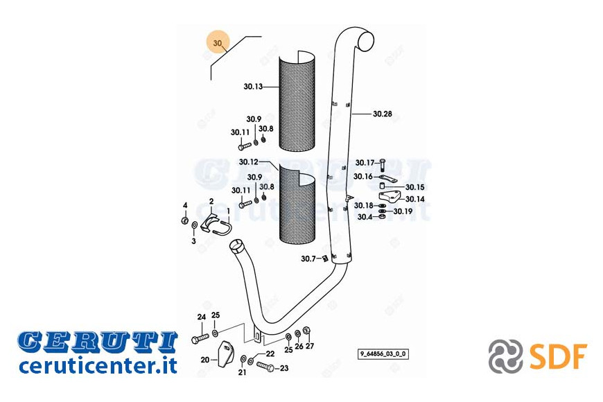 Exhaust pipe - Original SDF - 0.011.9142.4