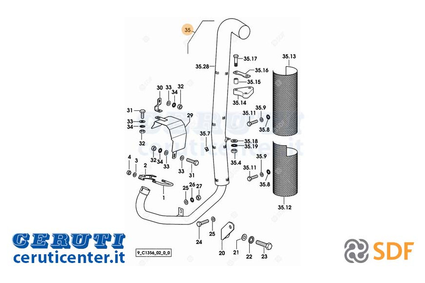 Exhaust pipe - Original SDF - 0.011.9148.4