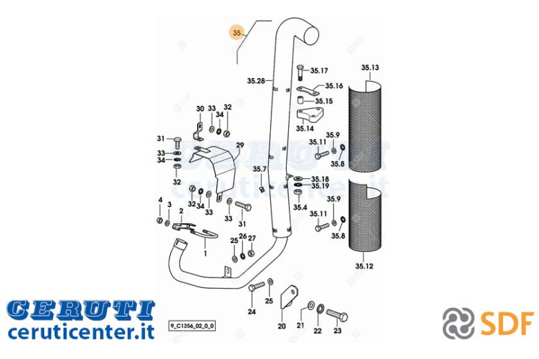 Exhaust pipe - Original SDF - 0.011.9148.4