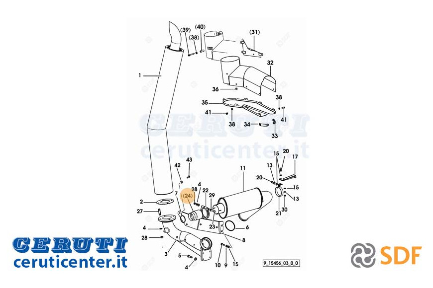 Exhaust pipe - Original SDF - 0.011.9225.0/10