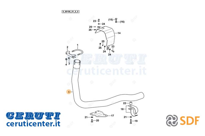 Auspuffrohr - Original SDF - 0.010.9577.0/10