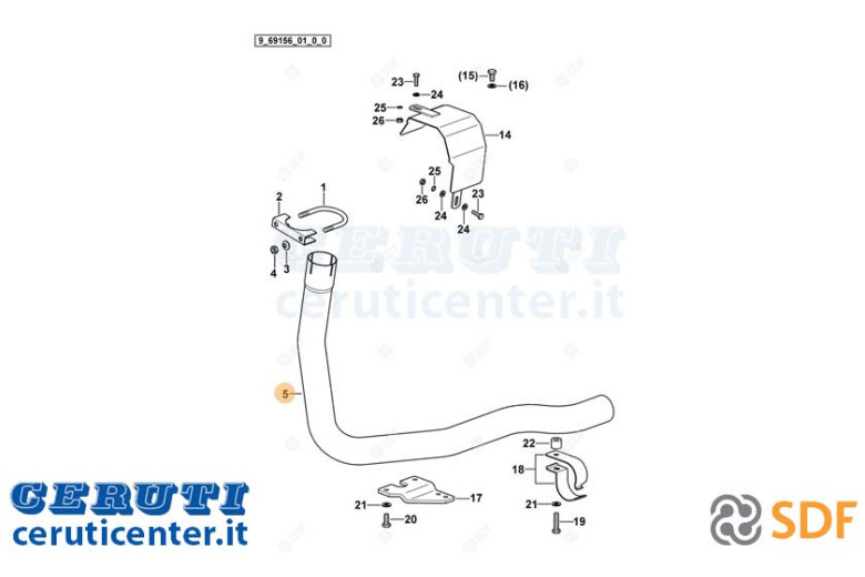 Exhaust pipe - Original SDF - 0.010.9577.0/10