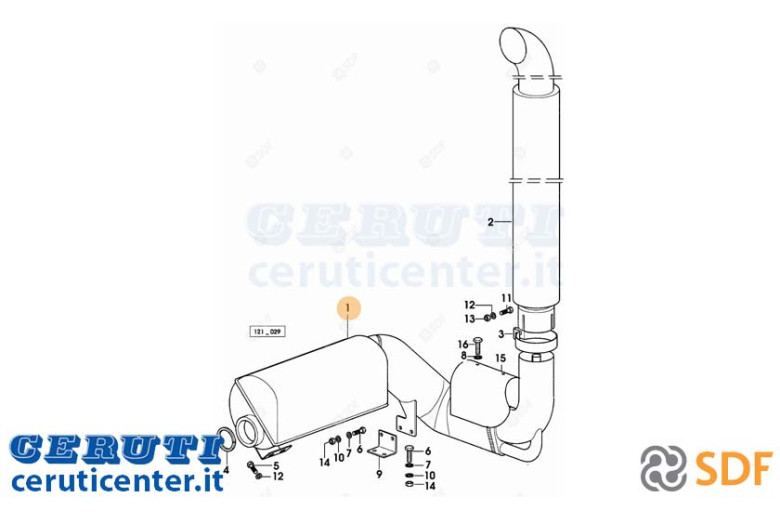 Exhaust silencer - Original SDF - 0.011.0065.4/10