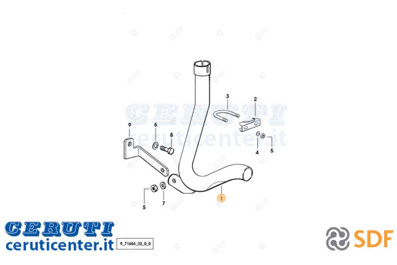 Exhaust pipe - Original SDF - 0.010.8079.3