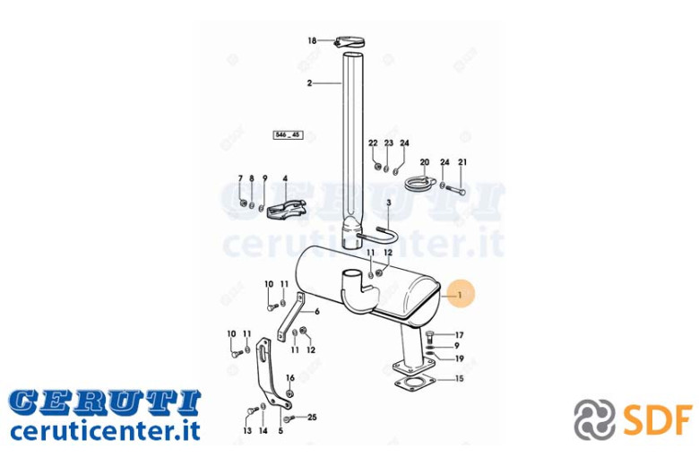 Exhaust silencer - Original SDF - 0.011.1063.3