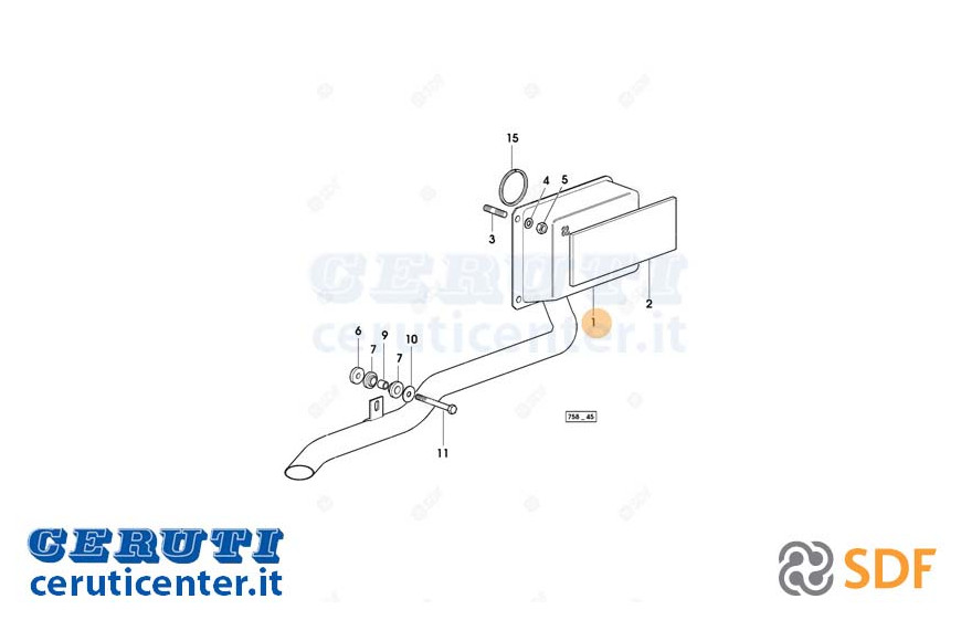 Exhaust silencer - Original SDF - 0.011.1124.3