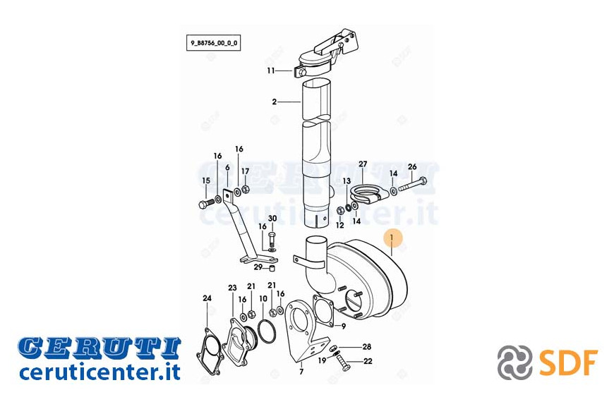 Exhaust silencer - Original SDF - 0.011.1232.3