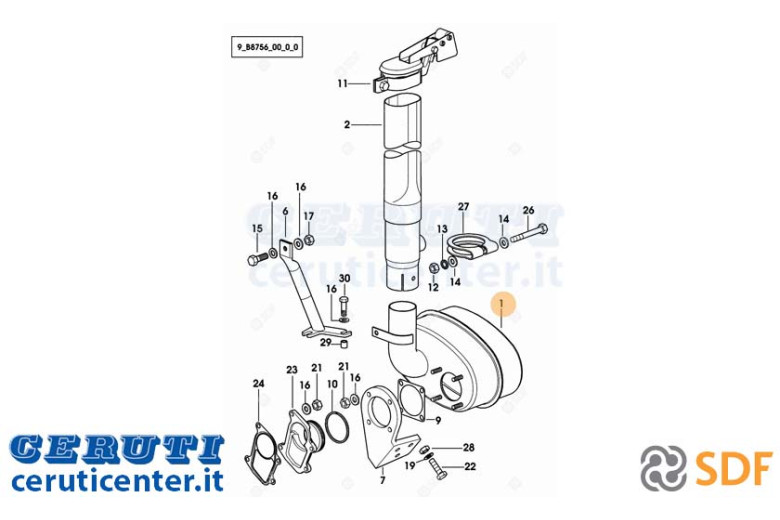 Exhaust silencer - Original SDF - 0.011.1232.3