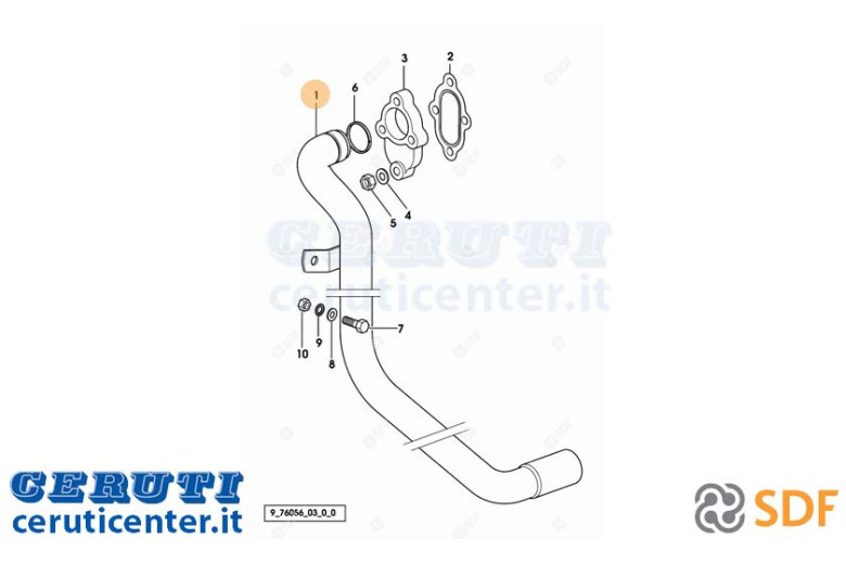 Exhaust pipe - Original SDF - 0.011.3389.2/30