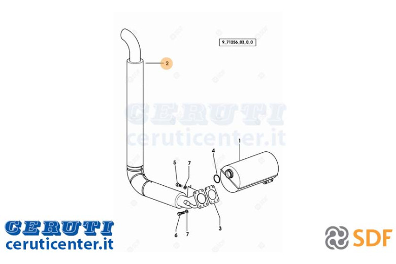 Exhaust pipe - Original SDF - 0.011.0673.4/60